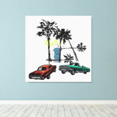 Graffiti Palms Low Rider Canvas Afdruk (Insitu (Houten vloer))