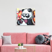 Graffiti Panda-Beer Canvas Afdruk (Insitu (Woonkamer))