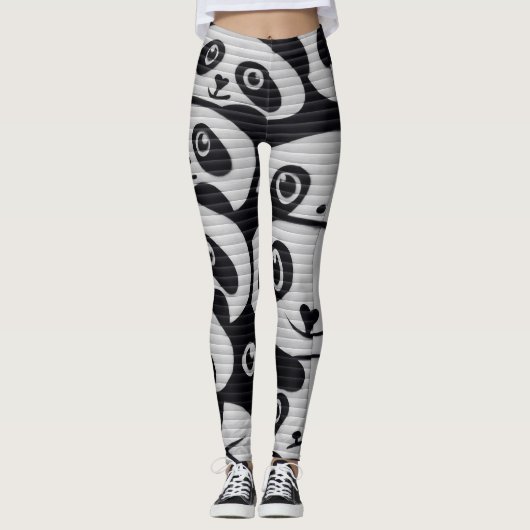 Graffiti Panda-smog Leggings (Voorkant)