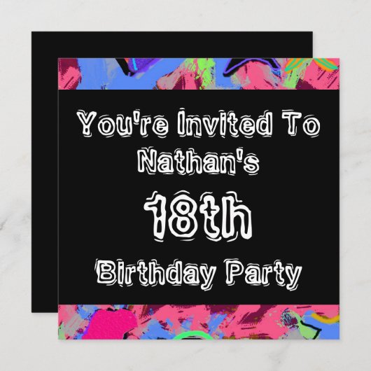 Graffiti ~ Partij Kaart (Voorkant / Achterkant)