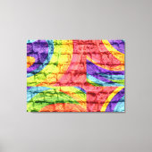 Graffiti pastel bakstenen muur canvas afdruk (Voorkant)