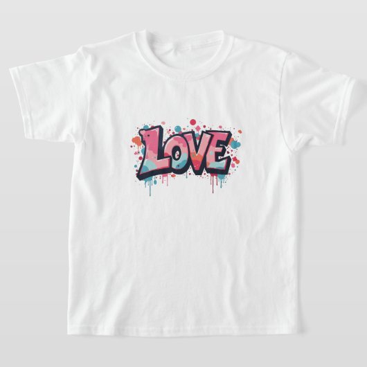 Graffiti Pastel Liefdesbom T-shirt (Laagn)