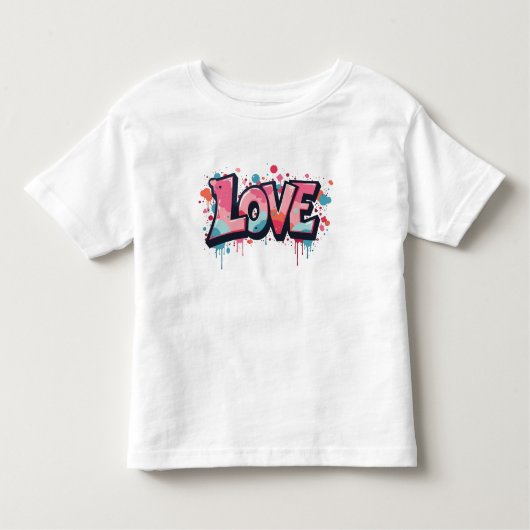Graffiti Pastel Love Bomb Kinder Shirts (Voorkant)