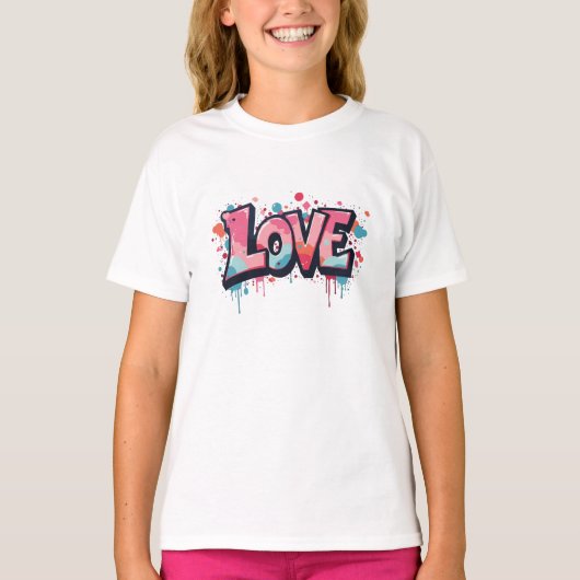 Graffiti Pastel Love Bomb T-shirt (Voorkant)