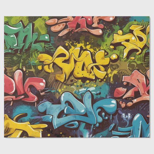 graffiti-patroon cadeaupapier (Vlak)