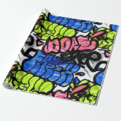 Graffiti Patroon Cadeaupapier (Uitgerold)