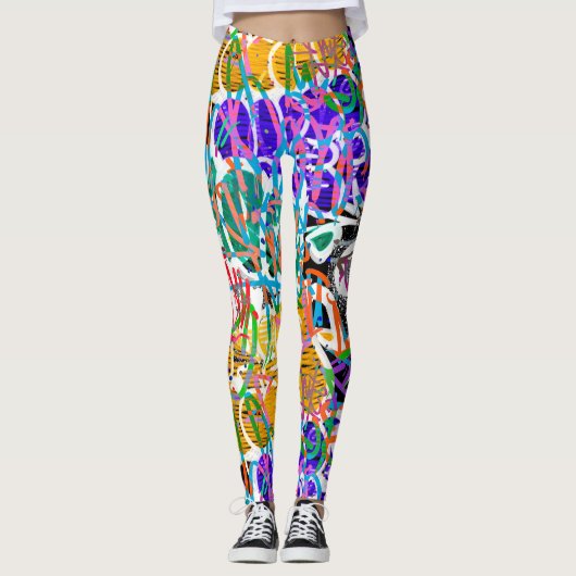 Graffiti Patroon Leggings (Voorkant)