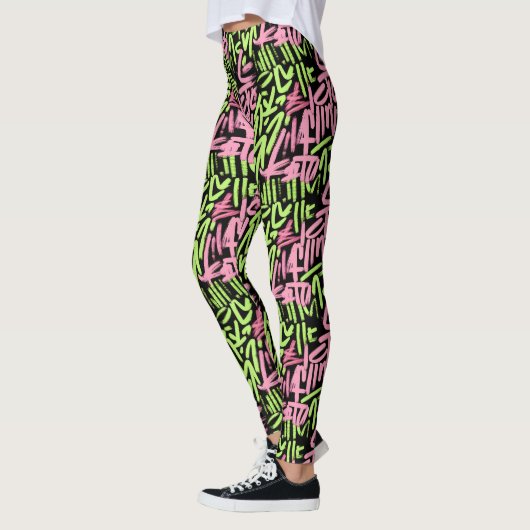 Graffiti-patroon Leggings (Links)