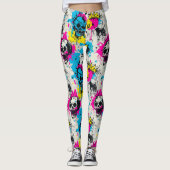 Graffiti patroon met neon kleuren en stedelijke gr leggings (Voorkant)