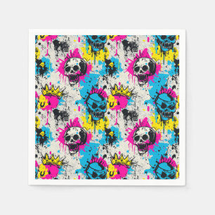 Graffiti patroon met neon kleuren en stedelijke gr servet