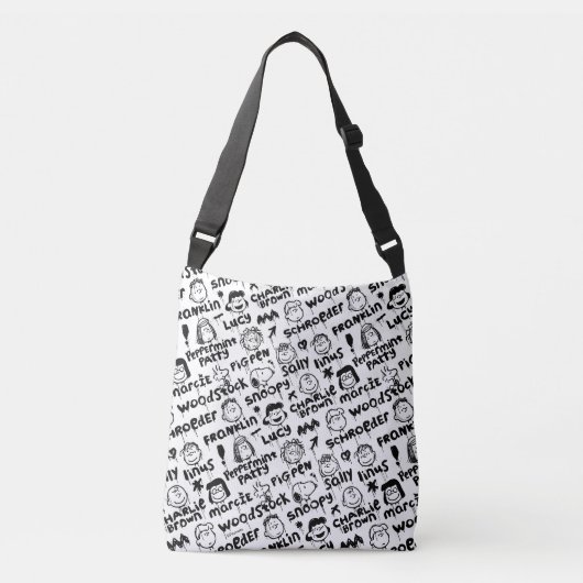 Graffiti-patroon pindaktekens crossbody tas (Voorkant)
