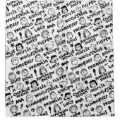 Graffiti-patroon pindaktekens douchegordijn (Voorkant)