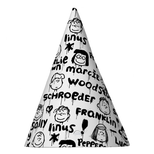 Graffiti-patroon pindaktekens feesthoedjes (Rechts)