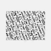 Graffiti-patroon pindaktekens fleece deken (Voorkant (Horizontaal))