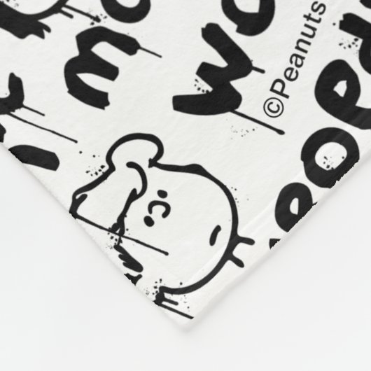 Graffiti-patroon pindaktekens fleece deken (Hoek)