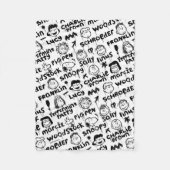 Graffiti-patroon pindaktekens fleece deken (Voorkant)