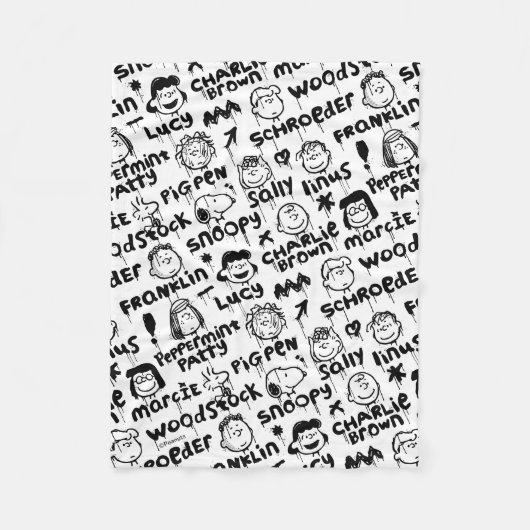 Graffiti-patroon pindaktekens fleece deken (Voorkant)