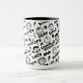 Graffiti-patroon pindaktekens mok (Midden)