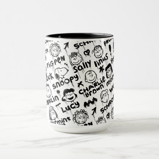 Graffiti-patroon pindaktekens mok (Midden)