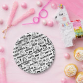 Graffiti-patroon pindaktekens papieren bordje (Feest)