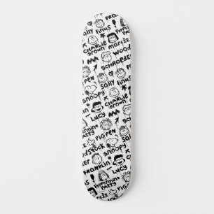 Graffiti-patroon pindaktekens persoonlijk skateboard