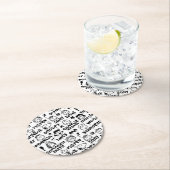 Graffiti-patroon pindaktekens ronde kartonnen onderzetter (Insitu)