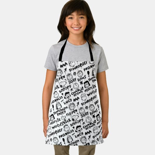 Graffiti-patroon pindaktekens schort (Insitu)