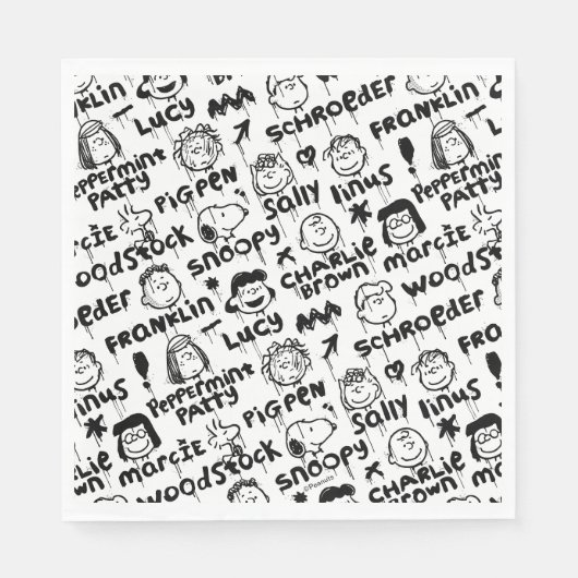 Graffiti-patroon pindaktekens servet (Voorkant)