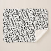 Graffiti-patroon pindaktekens sherpa deken (Voorkant (horizontaal))