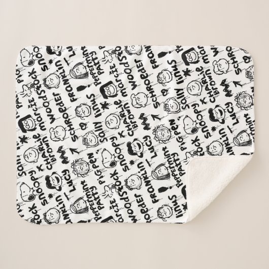 Graffiti-patroon pindaktekens sherpa deken (Voorkant (horizontaal))
