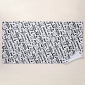 Graffiti-patroon pindaktekens strandlaken (Voorkant)