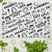 Graffiti-patroon pindaktekens theedoek (Gevouwen)