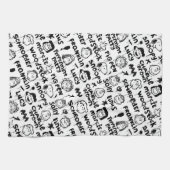 Graffiti-patroon pindaktekens theedoek (Horizontaal)