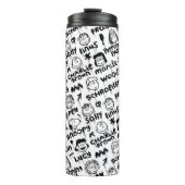 Graffiti-patroon pindaktekens thermosbeker (Voorkant)