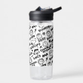 Graffiti-patroon pindaktekens waterfles (Links)