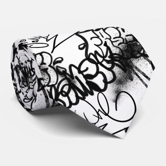 Graffiti Patroon Stropdas (Opgerold)