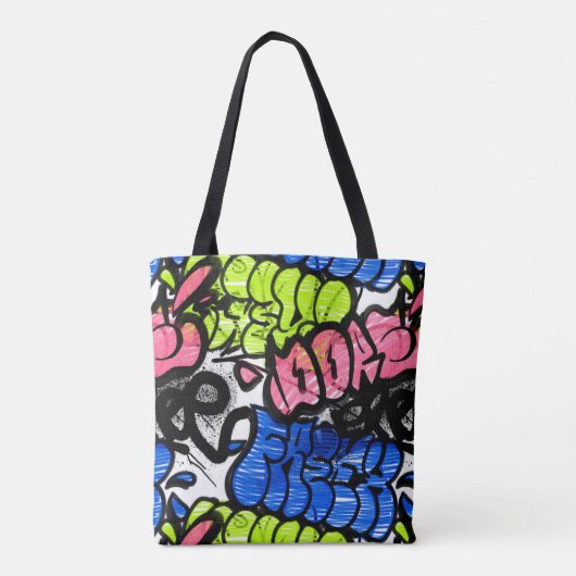 Graffiti Patroon Tote Bag (Achterkant)
