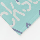 Graffiti Patroon Typografie Blue Medium Fleece Deken (Hoek)