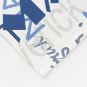 Graffiti Patroon Typografie Blue White Fleece Deken (Hoek)