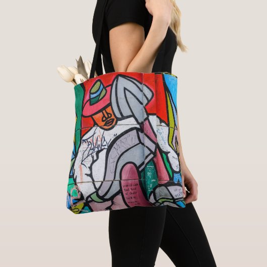 Graffiti Pattern Canvas tas (Dichtbij)