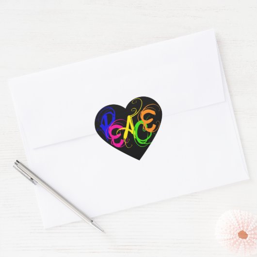 Graffiti Peace Hart Sticker (Envelop)
