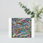 graffiti peace international vertaling briefkaart (Staand voorkant)