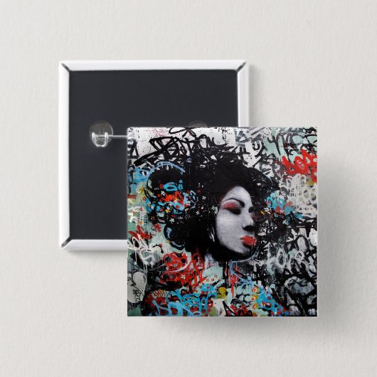 Graffiti Pin Vierkante Button 5,1 Cm (Voorkant /achterkant)