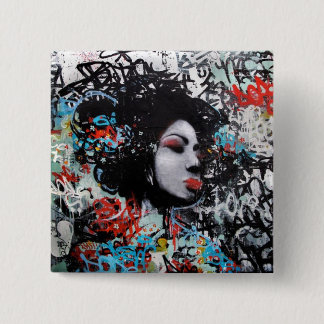 Graffiti Pin Vierkante Button 5,1 Cm