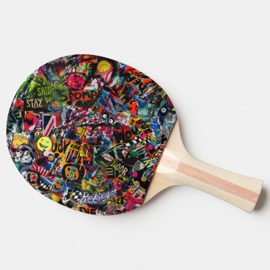Graffiti Ping Pong Paddle van Ray Dust Tafeltennisbatje (Zijkant)