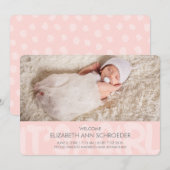 Graffiti Pink Baby Birth Announcard Aankondiging (Voorkant / Achterkant)