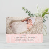 Graffiti Pink Baby Birth Announcard Aankondiging (Staand voorkant)