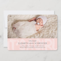 Graffiti Pink Baby Birth Announcard