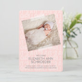 Graffiti Pink Baby Birth Announcard Aankondiging (Staand voorkant)
