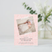 Graffiti Pink Baby Birth Announding Briefkaart (Staand voorkant)